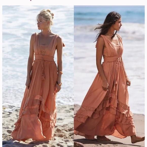 maxi dress with split Split Ruffled Square Neck Maxi Dress – Charming Charlie